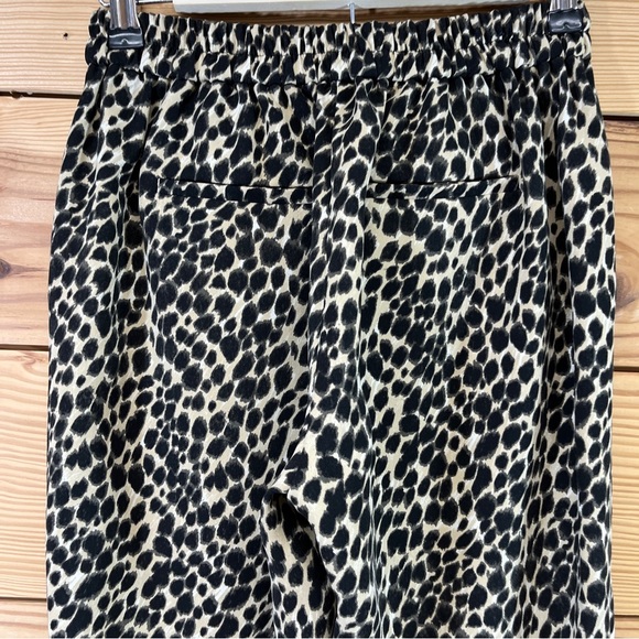 J Crew Jamie Pant 00 Animal Print Pull On Elastic Waist Poly Pockets Taper B144 - Picture 6 of 13